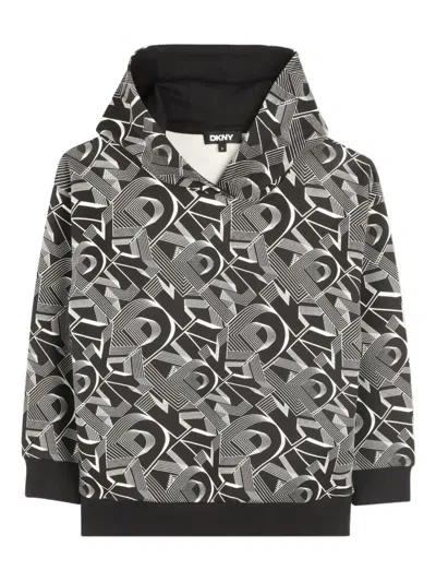 Dkny Kids' Logo-print Hoodie In Black