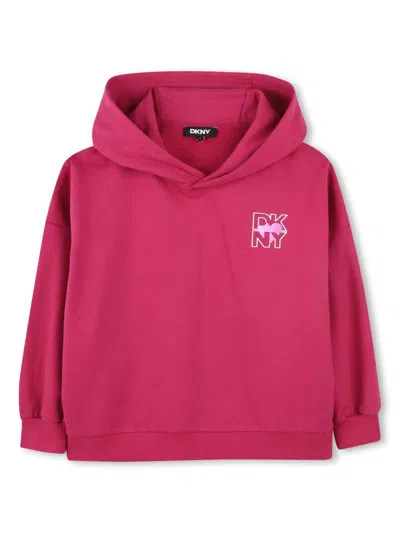 Dkny Kids' Logo-print Hoodie In Fuchsia