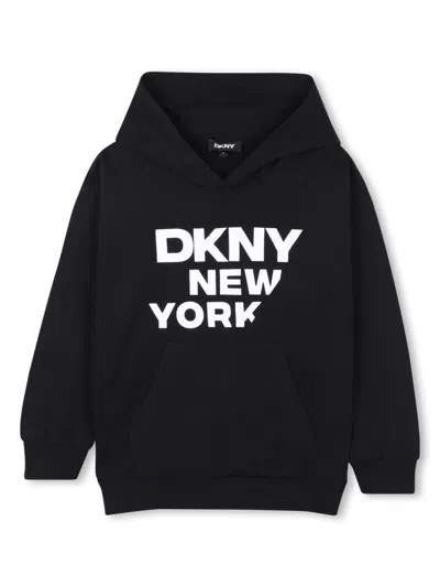 Dkny Kids' Hoodie Mit Logo-print In Schwarz