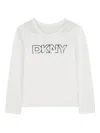 Dkny Logo-print Long-sleeve Top In White