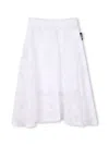 Dkny Logo-print Midi Skirt In White