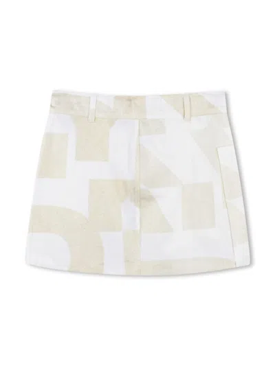 Dkny Kids' Logo-print Mini Skirt In White