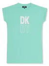 Dkny Logo-print Organic Cotton Dress In Green