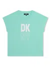 Dkny Logo-print Organic Cotton T-shirt In Green