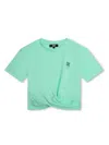 Dkny Logo-print Organic Cotton T-shirt In Green