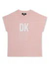 Dkny Logo-print Organic Cotton T-shirt In Pink