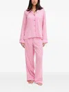 Dkny Logo Print Pajama Set In Pink