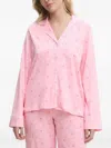 Dkny Logo-print Pajama Set (set Of Two) In Pink