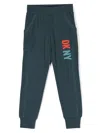 Dkny Logo Print Patchwork Track Pants In Blue