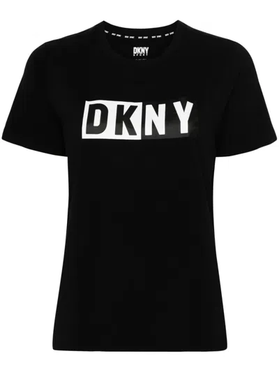 Dkny Logo-print Performance T-shirt In Schwarz