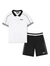 Dkny Logo-print Polo Shirt And Shorts Set In White