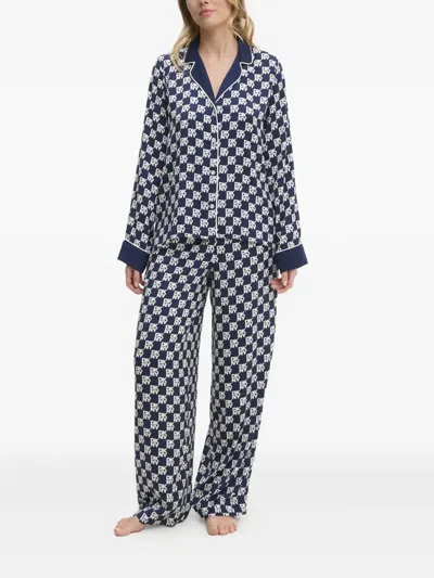 Dkny Logo-print Pyjama Set In Blue