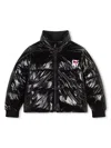 Dkny Logo-print Reversible Puffer Jacket In Black