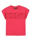 Dkny Logo-print Short-sleeve T-shirt In Pink