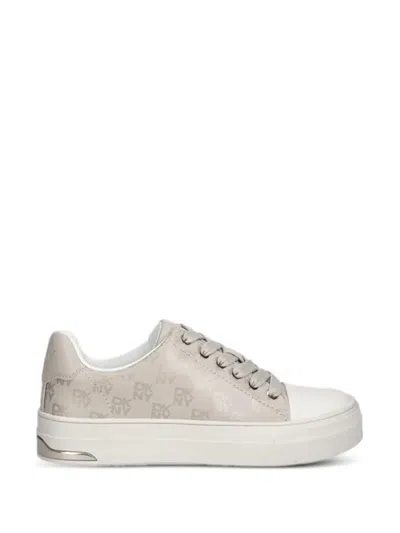 Dkny Logo Print Sneakers In Brown