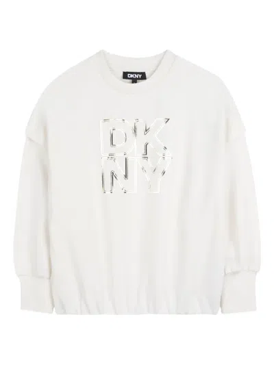 Dkny Kids' Logo-print Sweatshirt In Neutral