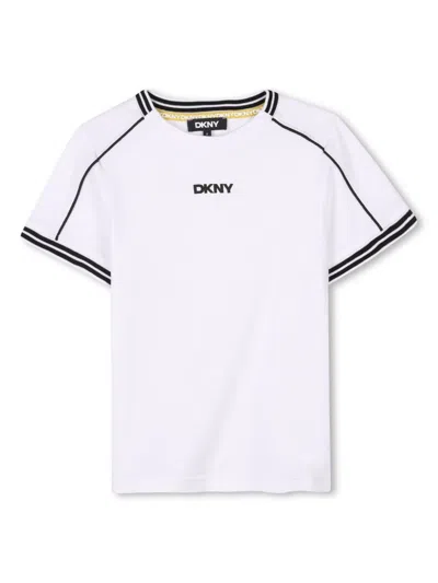 Dkny Kids' Logo-print T-shirt In White
