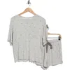 Dkny Logo Print T-shirt & Boxer Pajamas In Gray