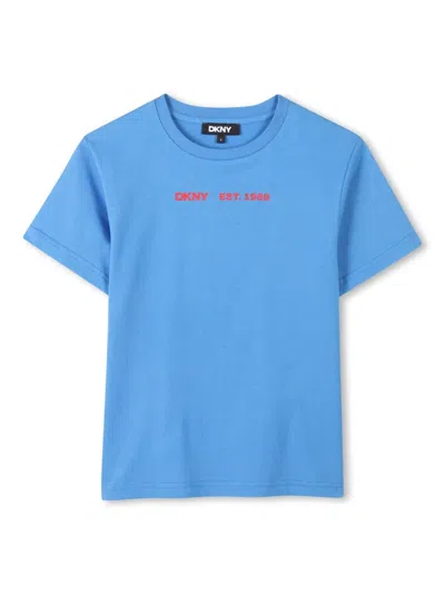 Dkny Kids' Logo-print T-shirt In Blue