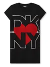 Dkny Logo-print T-shirt Dress In Black