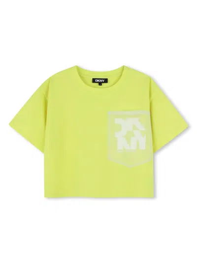 Dkny Kids' Logo-print T-shirt In Green