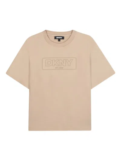 Dkny Kids' Logo-print T-shirt In Neutral