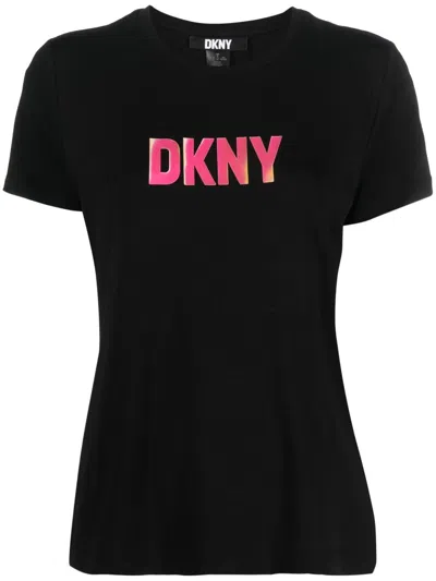 Dkny Logo-print T-shirt In Schwarz