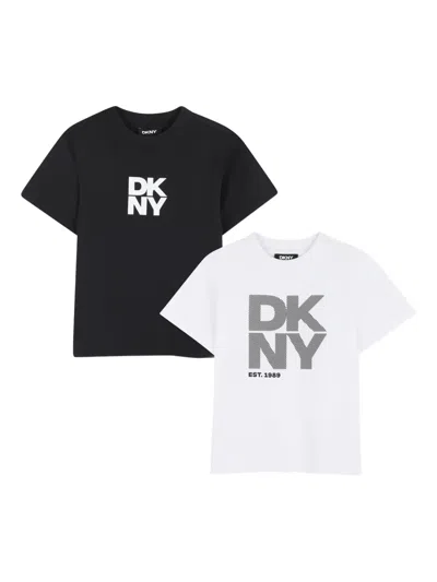 Dkny Kids' Logo-print T-shirt Set In Multi