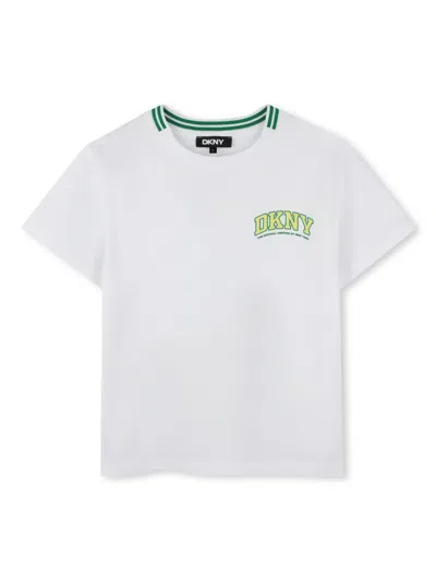 Dkny Kids' Logo-print T-shirt In White