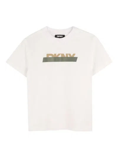 Dkny Kids' Logo-print T-shirt In White