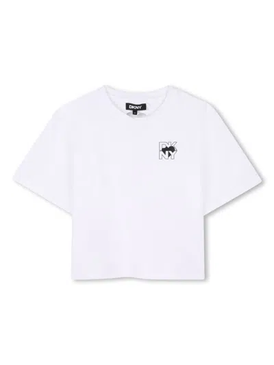 Dkny Kids' Logo-print T-shirt In White