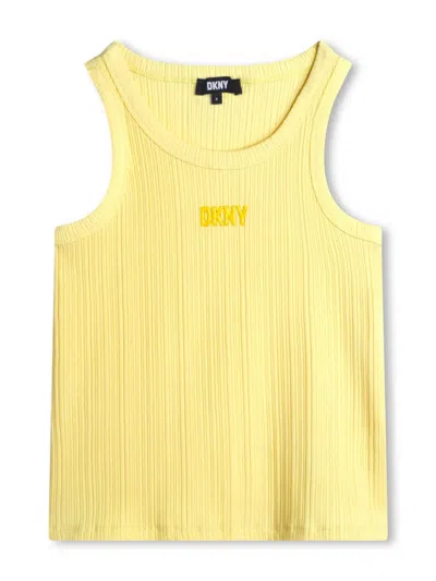 Dkny Kids' Tanktop Mit Logo-print In Yellow