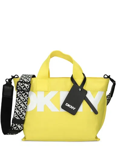Dkny Logo-print Tote Bag In Yellow