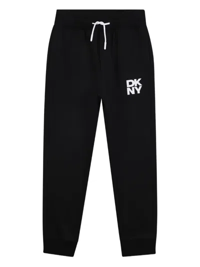 Dkny Kids' Logo-print Tracksuit Bottoms In Black
