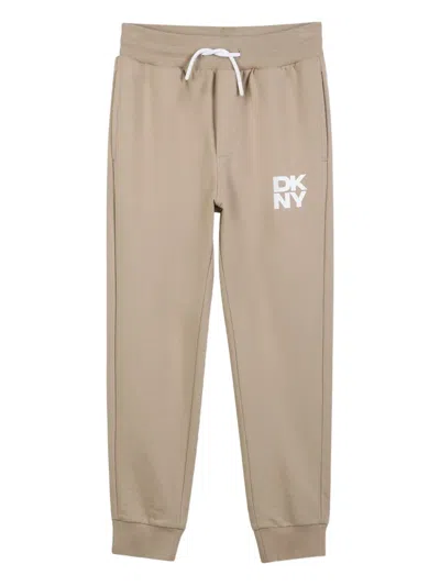 Dkny Kids' Logo-print Tracksuit Bottoms In Brown