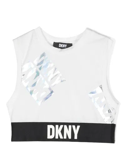Dkny Kids' Logo-print Undershirt In Weiss