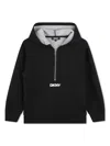 Dkny Logo-print Zip-up Hoodie In Black