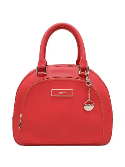 Pre-owned Dkny Logo-plaque Handbag In Red