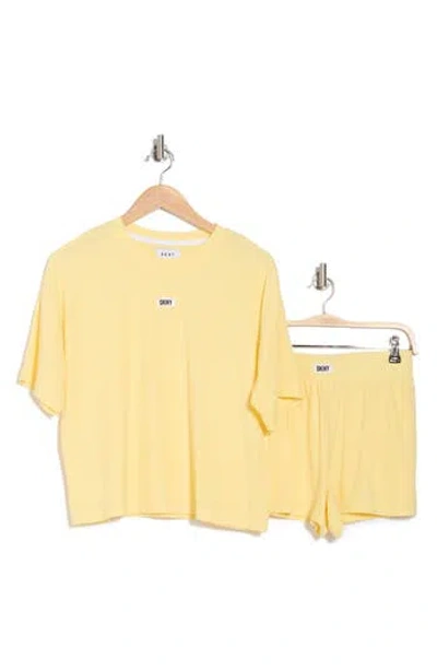 Dkny Logo Ribbed T-shirt & Boxer Shorts Pajamas