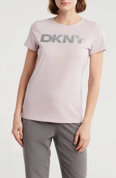 Dkny Logo Short Sleeve T-shirt In Allure/silver