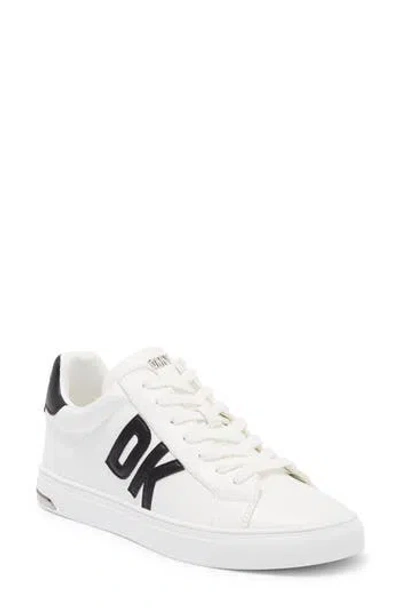 Dkny Logo Sneaker In Brght White/black