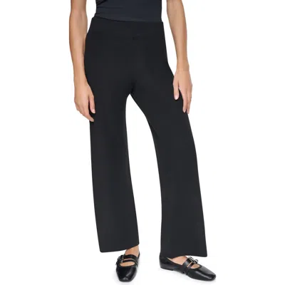 Dkny Logo Stripe Sweater Pants In Black