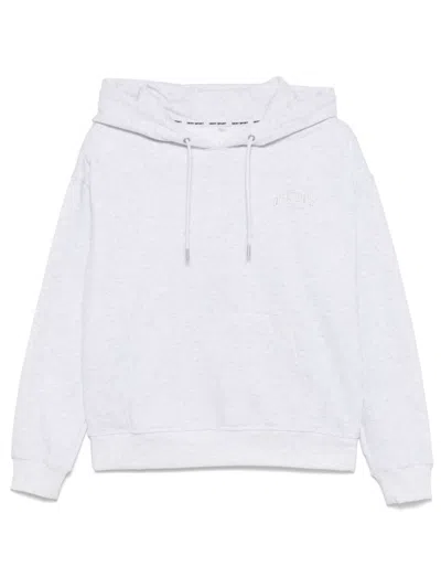 Dkny Logo-stud Hoodie In Grey