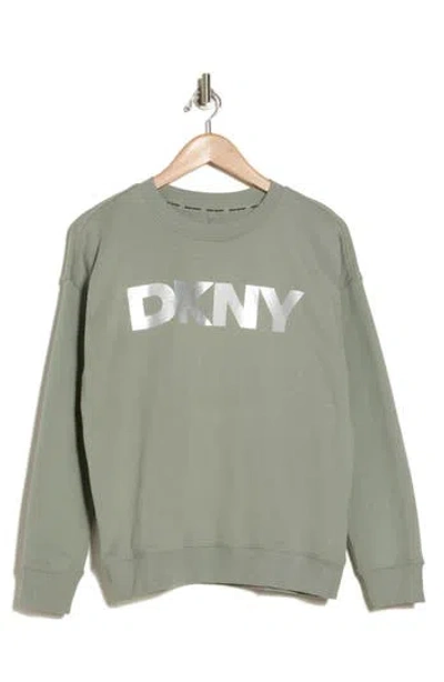 Dkny Logo Sweatshirt In Vintage Khaki