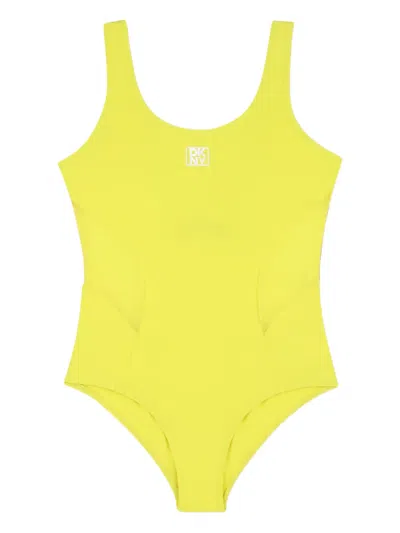 Dkny Kids' Logo Swimwear In Yellow