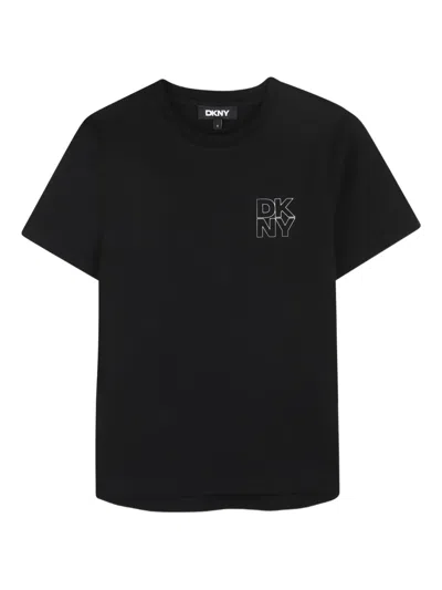Dkny Kids' Logo T-shirt In Black