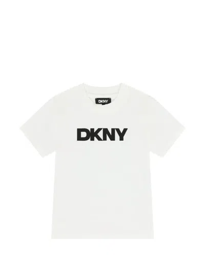 Dkny Kids' Logo T-shirt In Neutral