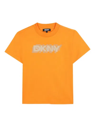 Dkny Kids' Logo T-shirt In Orange