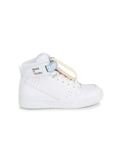 Dkny Kids' Logo-tape High-top Sneakers In White