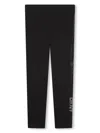 Dkny Logo-tape Stretch-cotton Leggings In Black